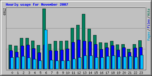 Hourly usage for November 2007