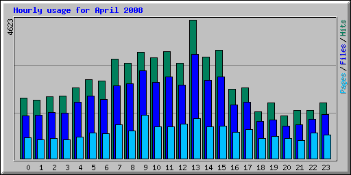 Hourly usage for April 2008