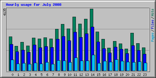 Hourly usage for July 2008