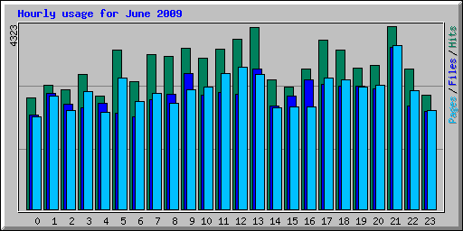 Hourly usage for June 2009